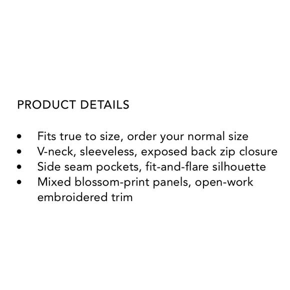 Kate Spade Floral Mixed Blossom Fit-and-Flare Dress Cotton Sleeveless womens 12 - Picture 16 of 16